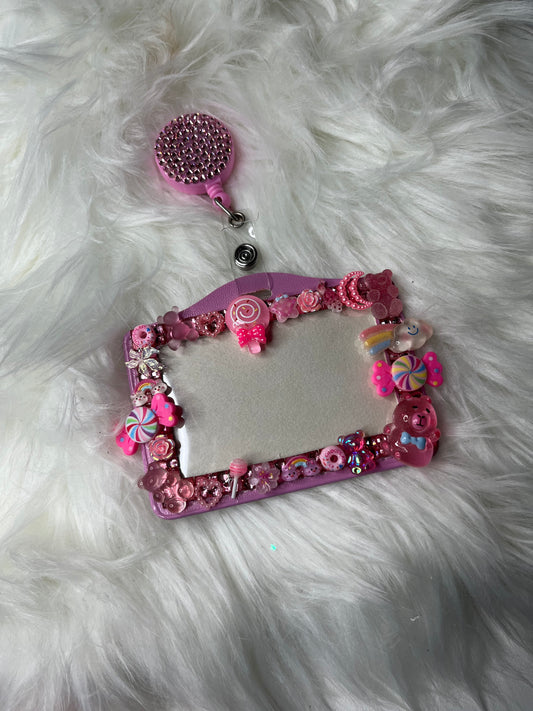 Pink Badge with Pink Charms